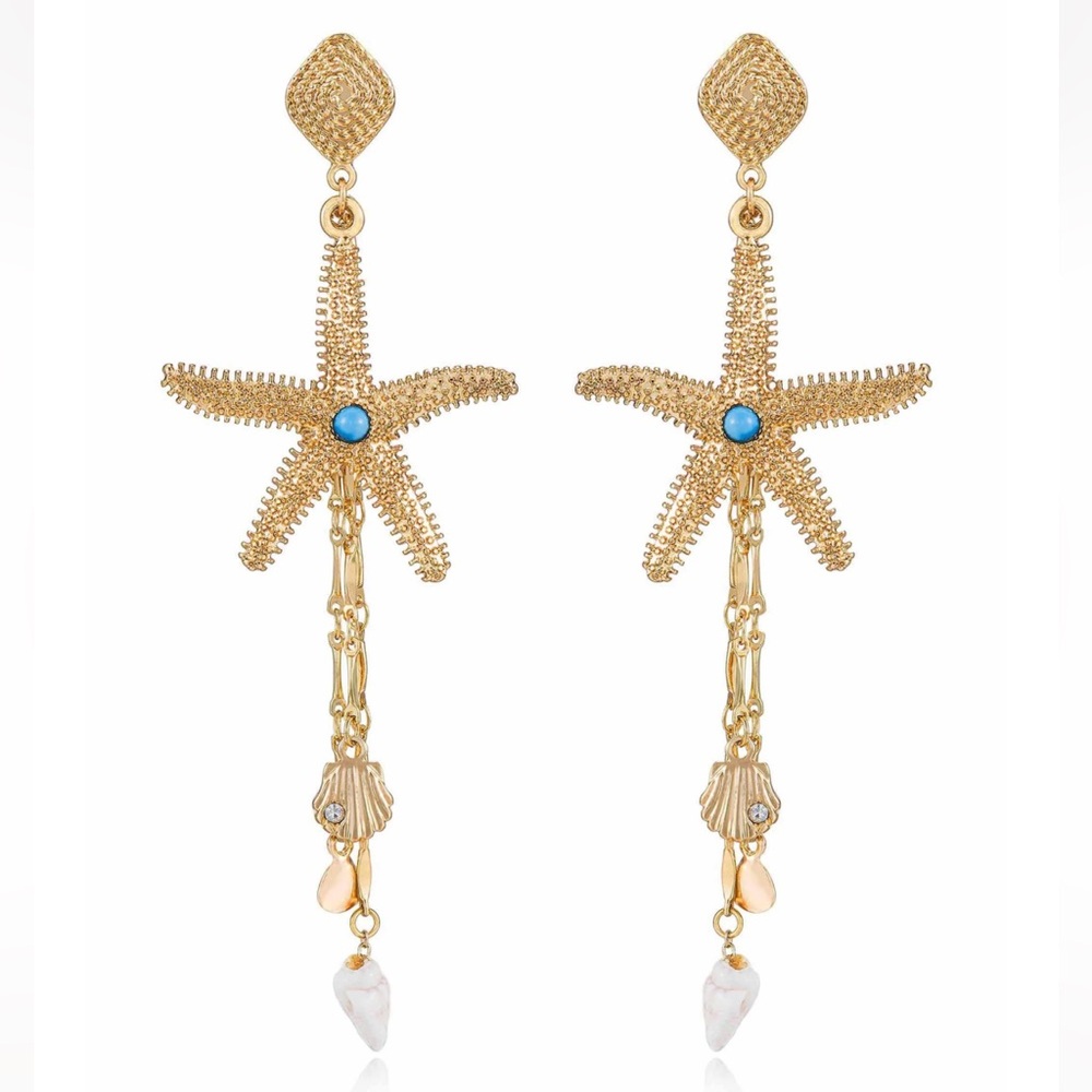 Ettika Starfish Seeker Drop Earrings